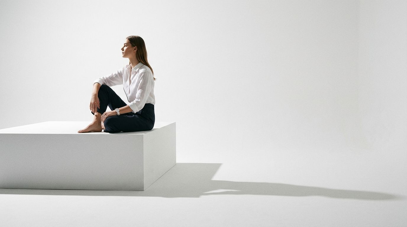 Sitzende Frau mit der weißen 36 mm